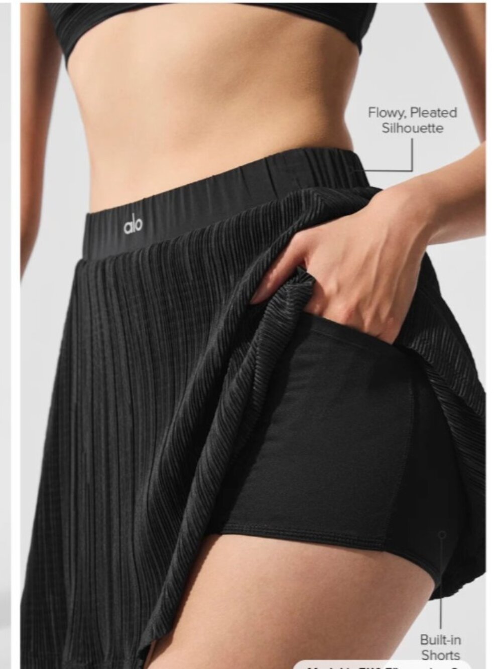 Womens Alo Micro Plisse Tennis Skirt Size Medium